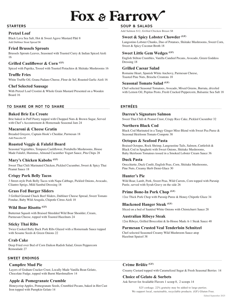 Menu Fox And Farrow-1