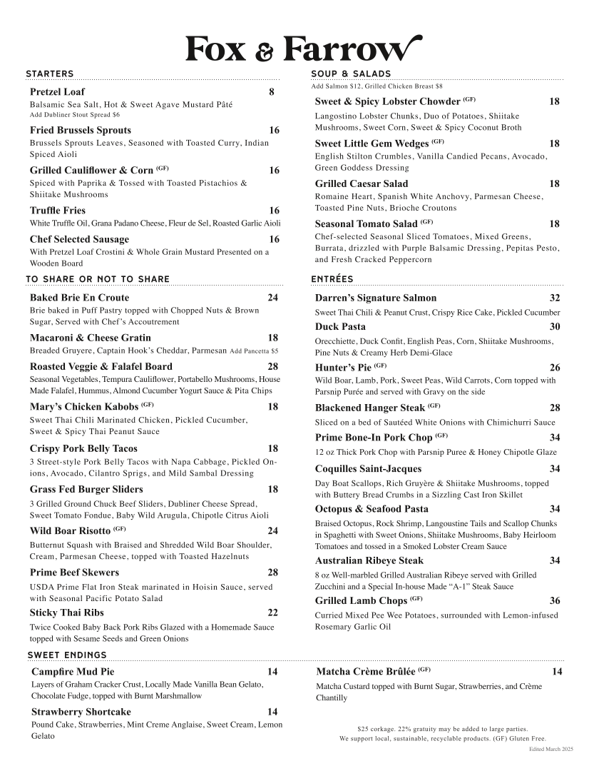 Menu Fox And Farrow-3