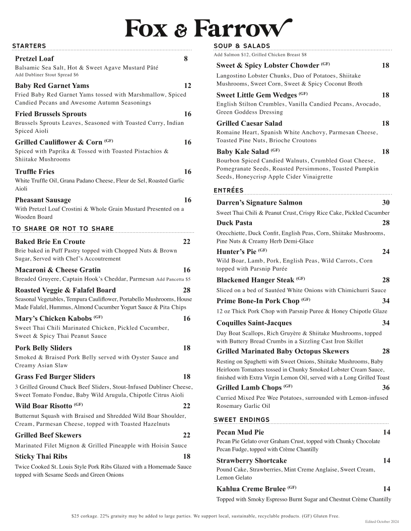 Menu Fox And Farrow-4